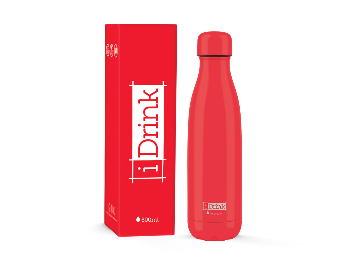 I-TOTAL Gourde Thermique 500 ml rouge