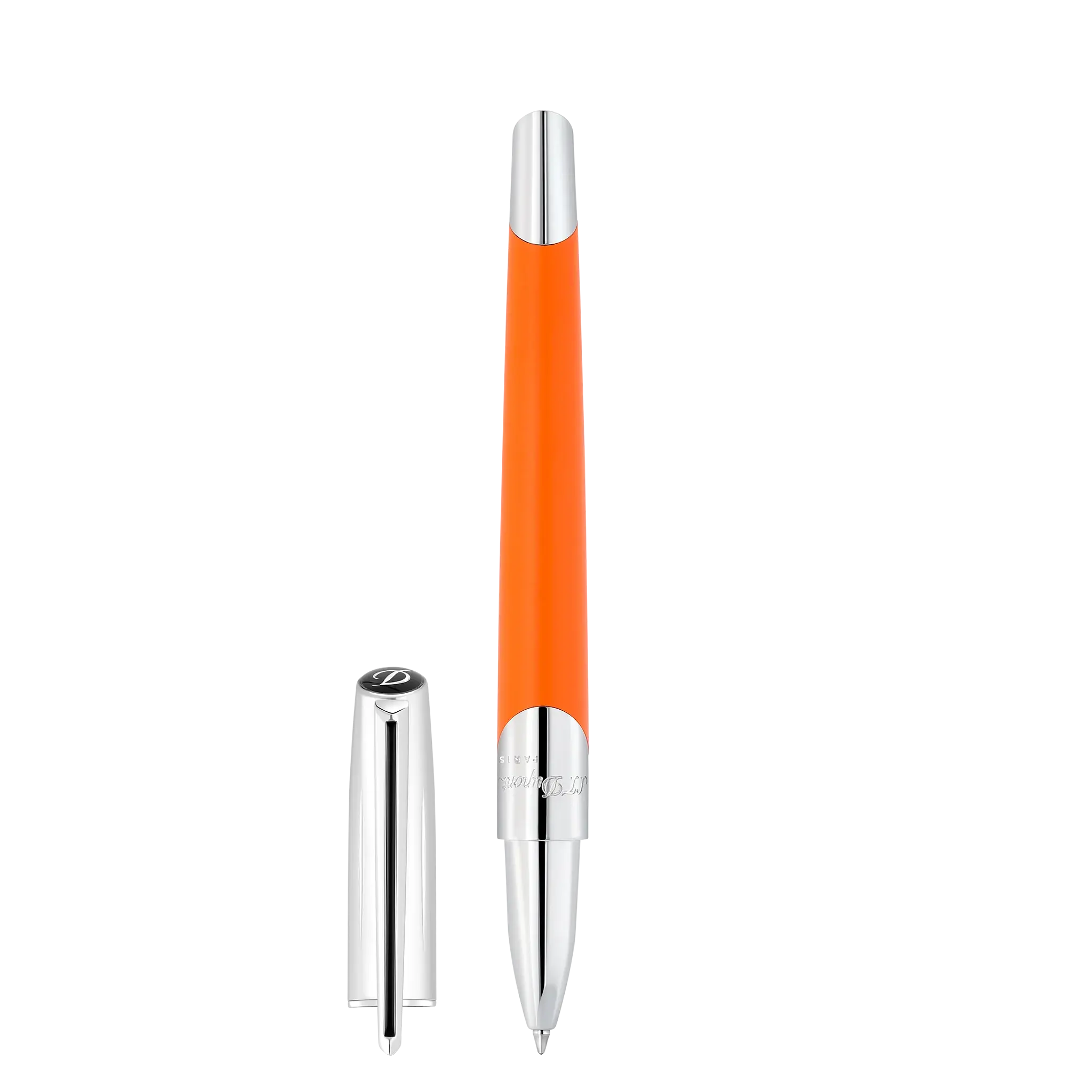 DUPONT S.T Stylo Roller Defi Millenium Argent/Orange mat
