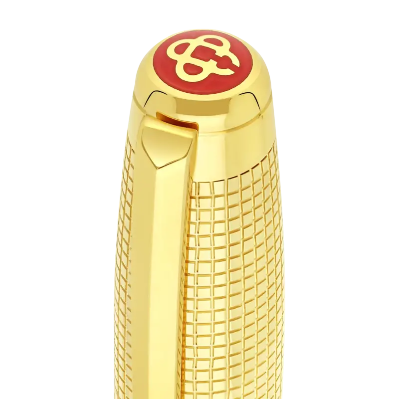 DUPONT S.T Stylo bille Line D Eternity laque Mosaic brillant et finiton dorée