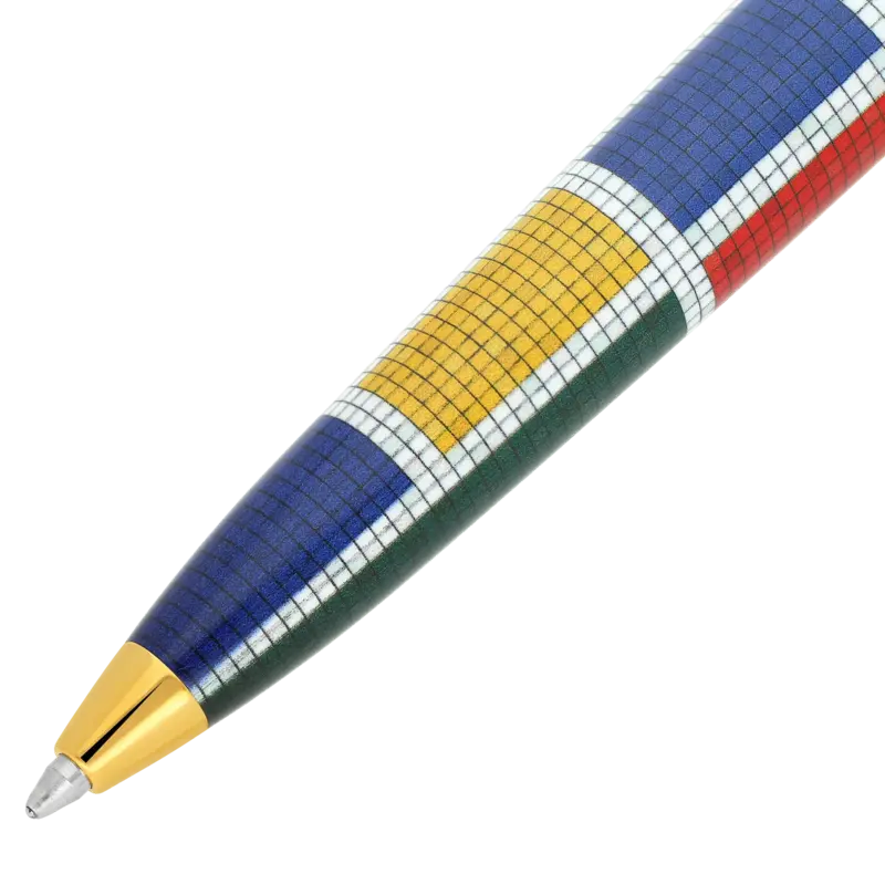 DUPONT S.T Stylo bille Line D Eternity laque Mosaic brillant et finiton dorée