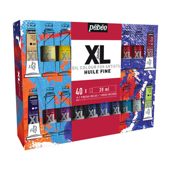 PEBEO Huile Fine Xl Etui 40 Tubes De 20 Ml Assortis Et Pinceau