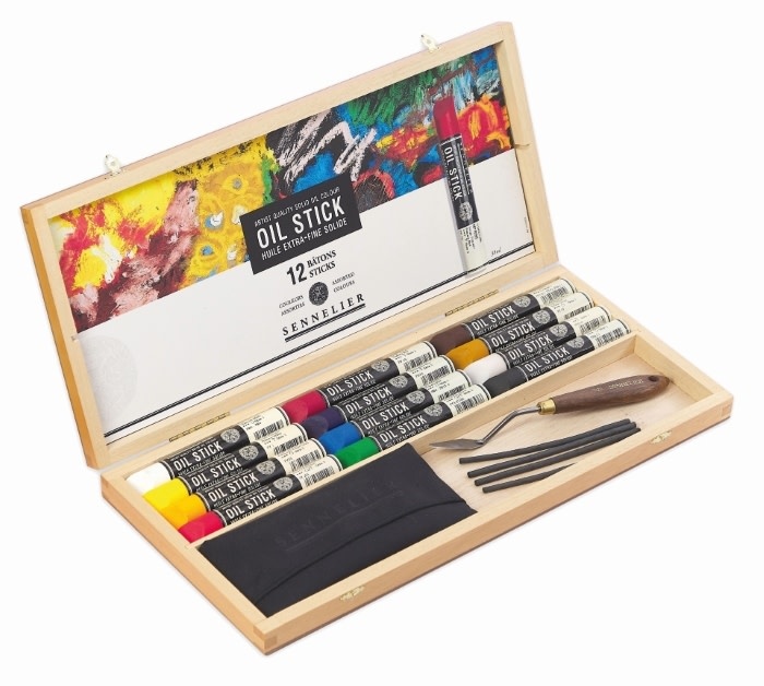 SENNELIER Coffret Bois 12 Oil Stick