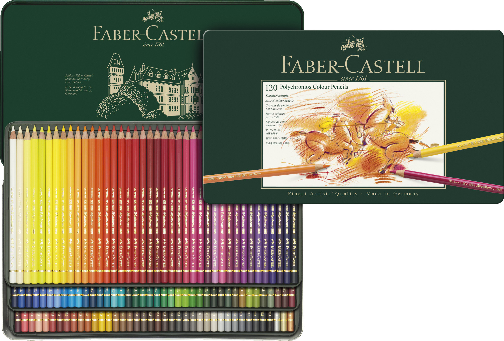 FABER CASTELL Cray. Polychromos boîte métal 120x