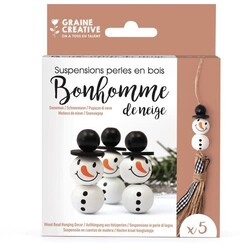 GRAINE CREATIVE Kit 5 Suspensions Perles Bonhomme De Neige