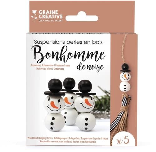 GRAINE CREATIVE Kit 5 Suspensions Perles Bonhomme De Neige