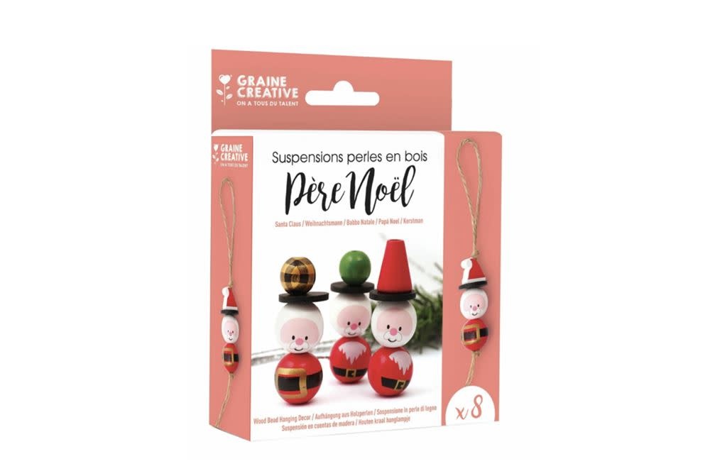 GRAINE CREATIVE Kit 8 Suspensions Perles Père Noël