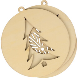 ARTEMIO 3 Boules Bois Noël Lune Home 4 Xmas