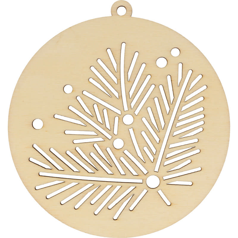 ARTEMIO 3 Boules Bois Noel Lune Home 4 Xmas  10 cm