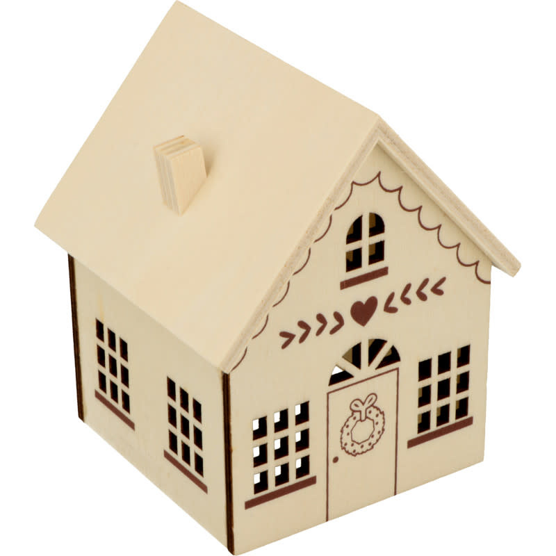 ARTEMIO Maison En Bois Ajourée Coeur 9.5x7.5x7.5 cm