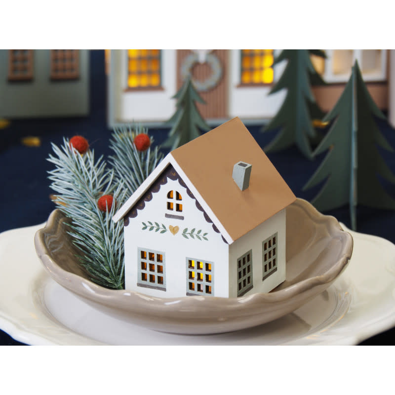 ARTEMIO Maison En Bois Ajourée Coeur 9.5x7.5x7.5 cm