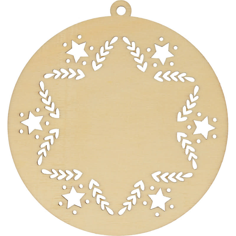 ARTEMIO 3 Boules Bois Noël Etoile Home 4 Xmas  12.7 et 10 cm