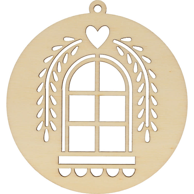 ARTEMIO 3 Boules Bois Noël Fenêtre Home 4 Xmas 10 cm