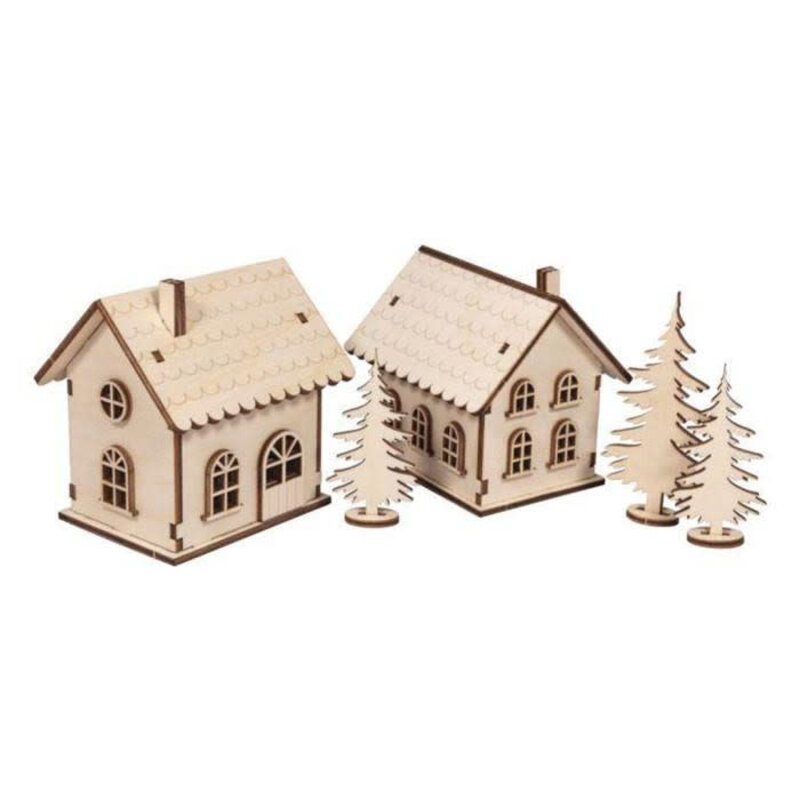 RAYHER Kit Maisons Illuminées,FSC Mix 9,5x8x10 cm