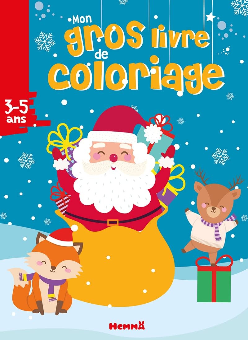 HEMMA Mon Gros Livre De Coloriage (Père Noël + Renne Et Renard) 3-5 ans