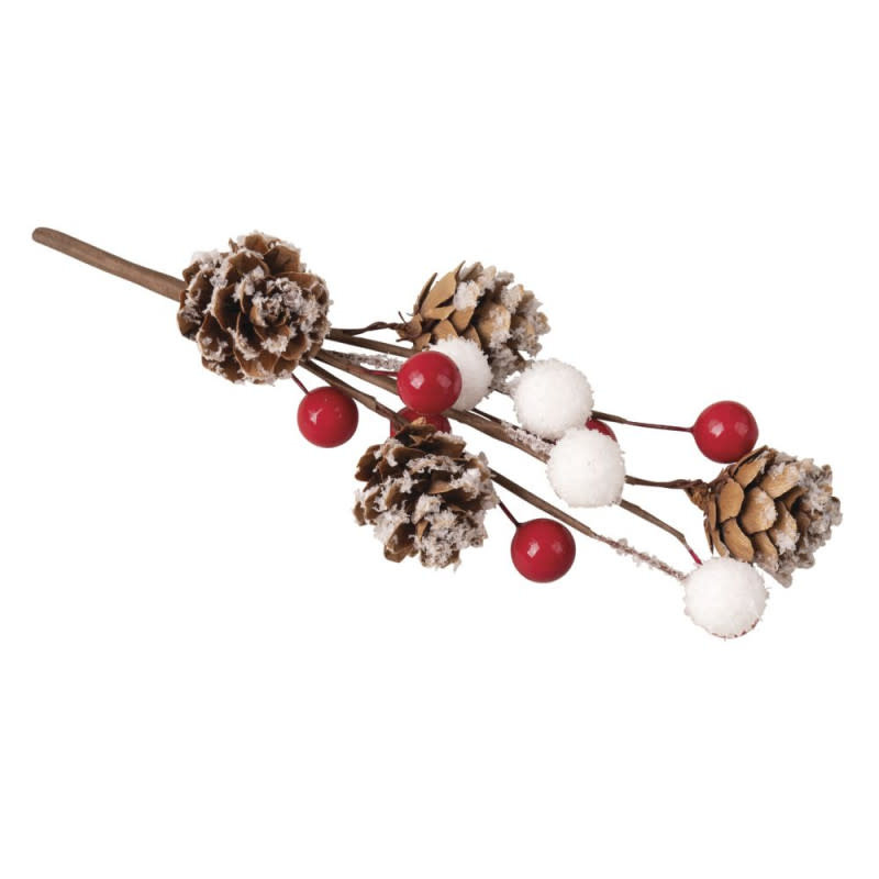 RAYHER Branche de cônes avec baies, 17cm