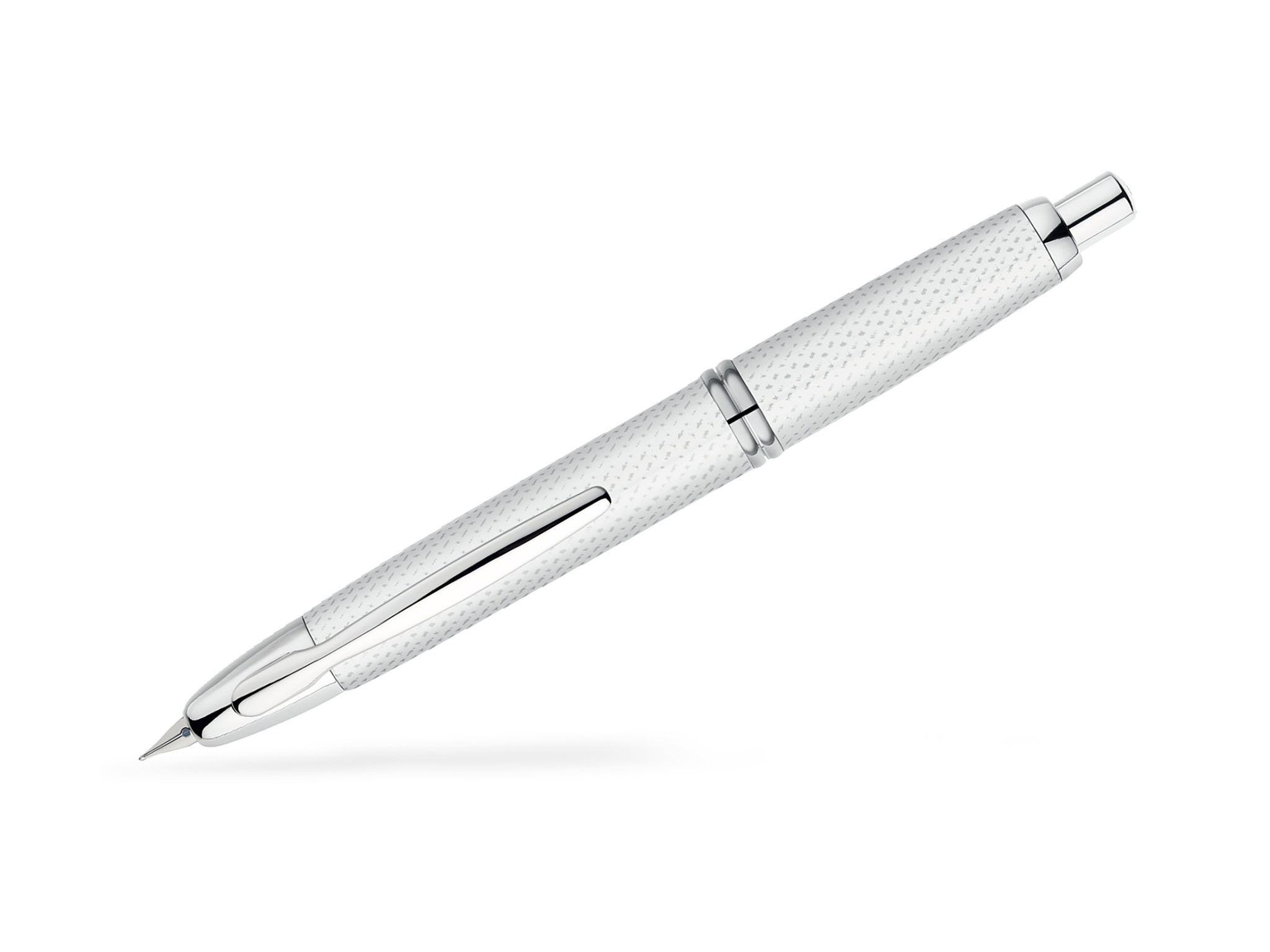 PILOT Capless Stylo Plume rétractable Finitions Rhodiées - Graphite Blanc - Plume Large - En Coffret