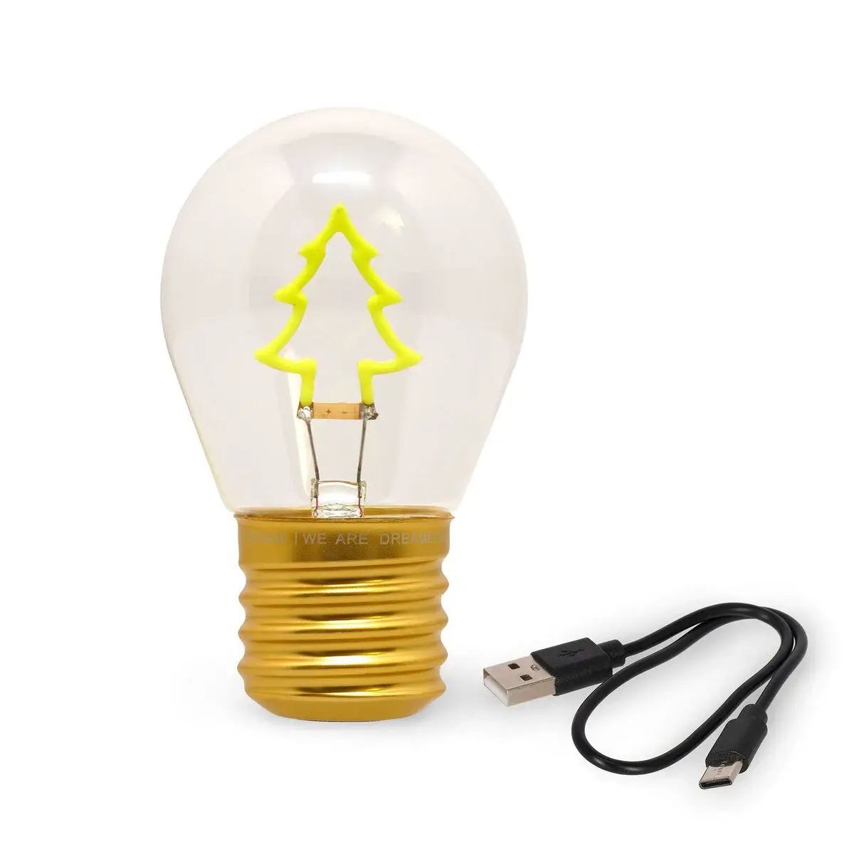 LEGAMI Light-Bulb Shaped Table Lamp - Bulb Fiction - Xmas Tree 10,3x6,8cm