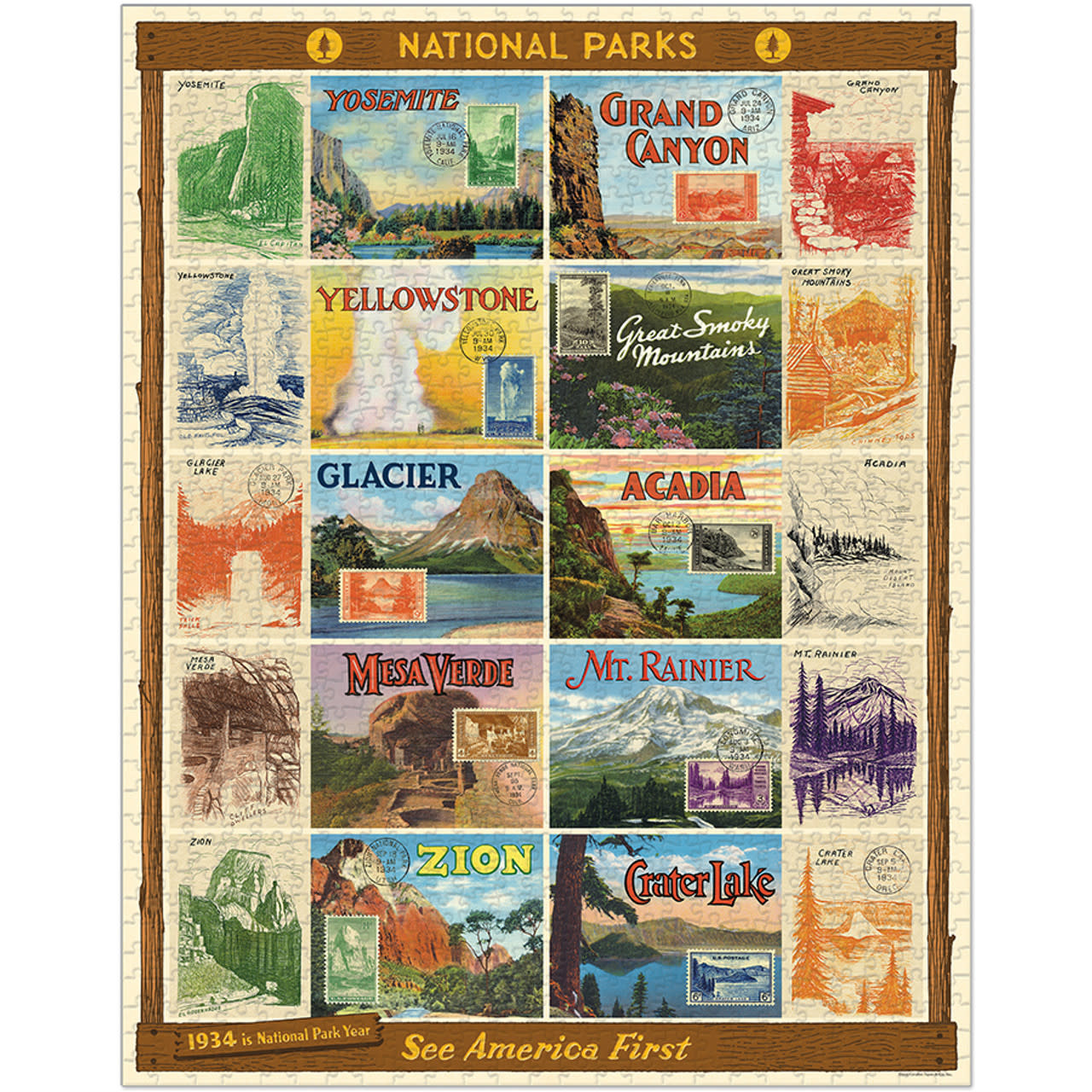 CAVALLINI & Co. Puzzle 1000 Pièces Parcs Nationaux 2 55x70cm