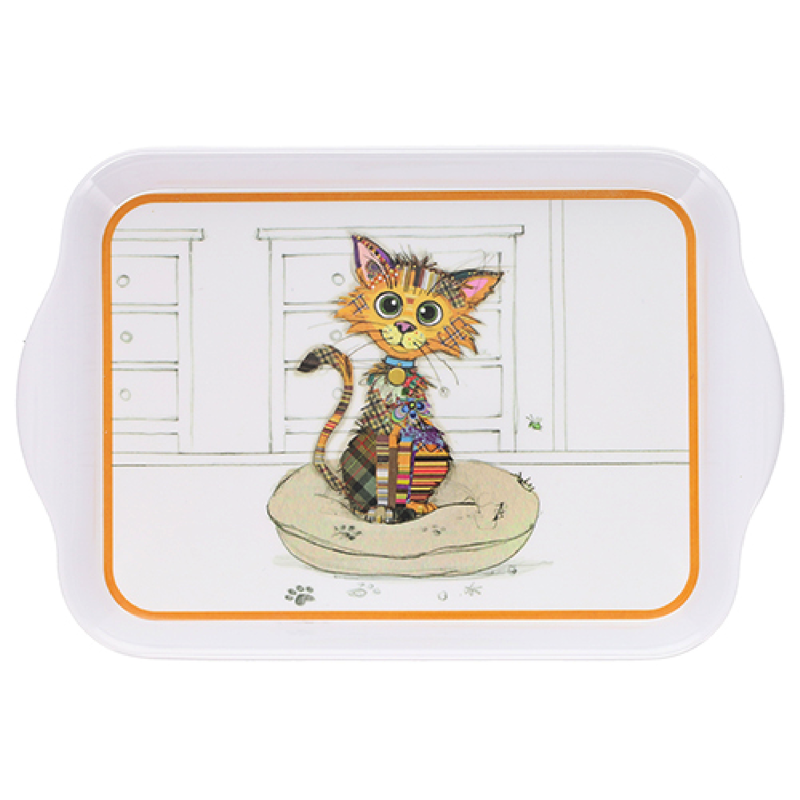 KIUB Plateau Mélamine Pm Kook Chat Mignon 21x14cm