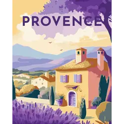 FIGURED'ART Peinture par numéros Affiche Vintage Provence Taille 40X50Cm Toile Tendue Sur Châssis