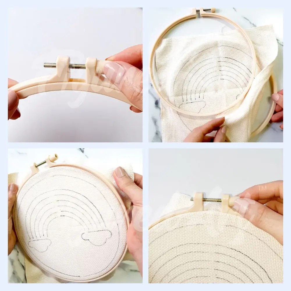 FIGURED'ART Punch Needle Le Mont Fuji et Cerisier taille 20x20cm avec cadre