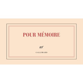 GALLIMARD Bloc à l'italienne - Pour mémoire