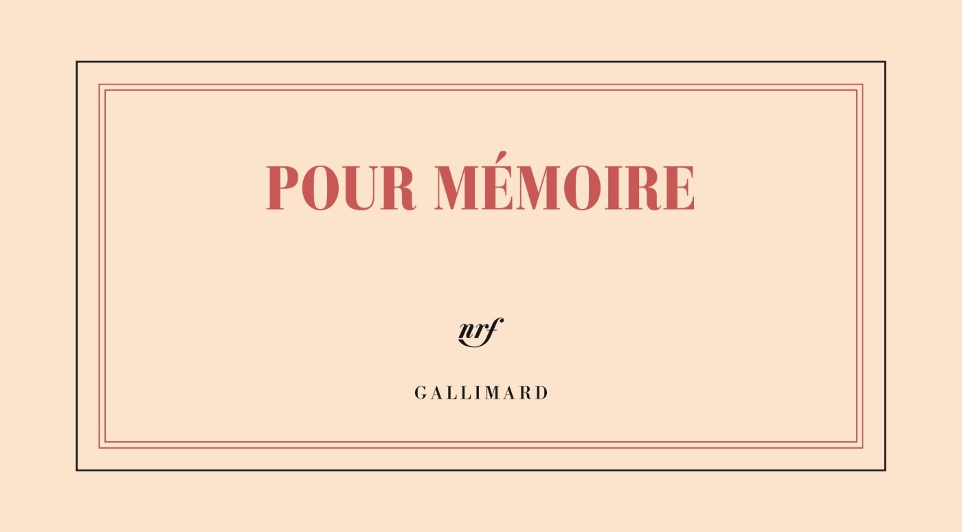 GALLIMARD Bloc à l'italienne - Pour mémoire