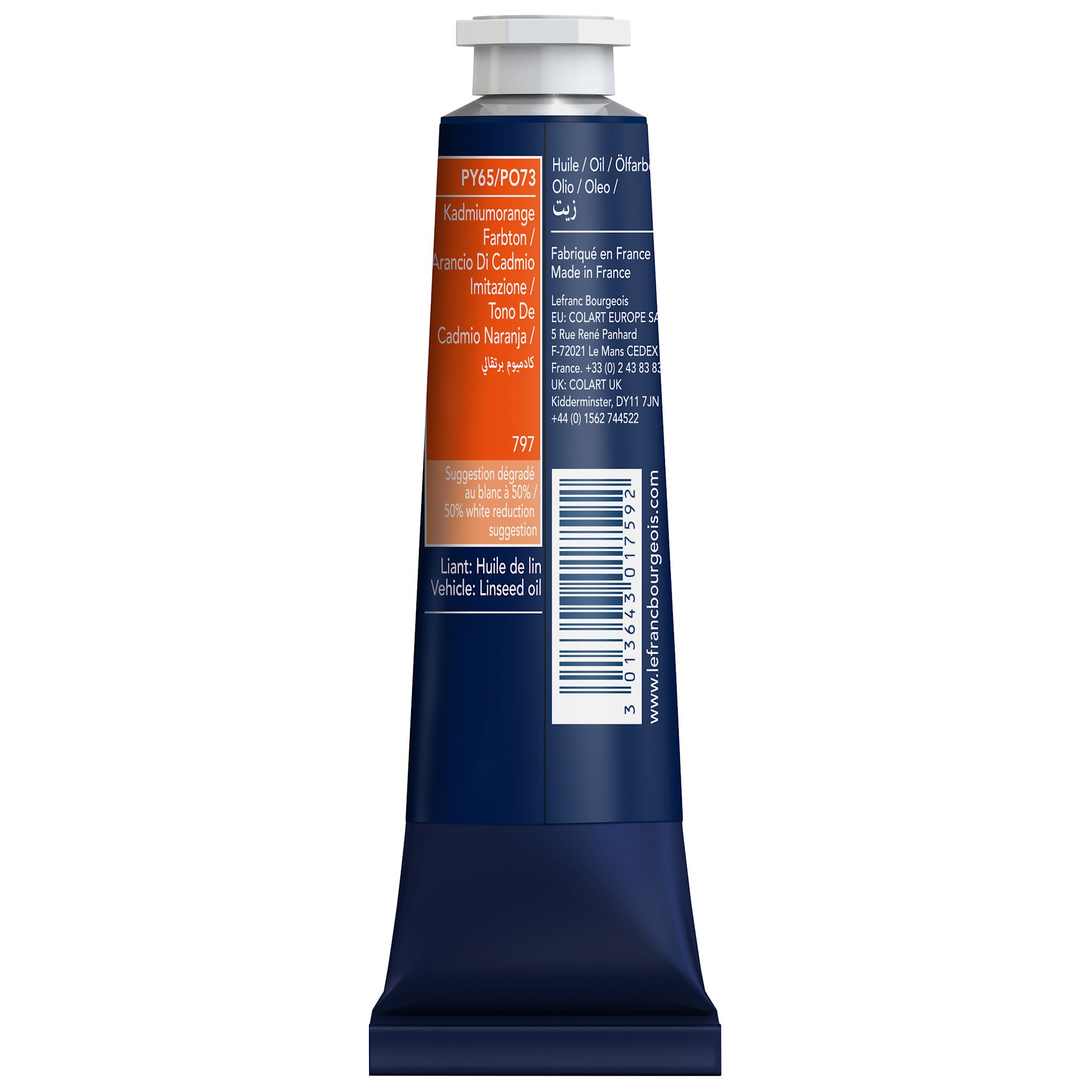 LEFRANC BOURGEOIS Huile fine 40ml orange de cadmium imitation