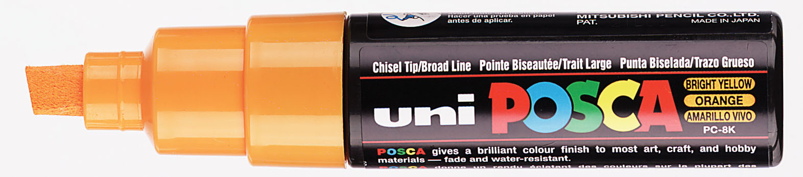 UNI-BALL Marqueur pointe large biseautée PC8K O Orange