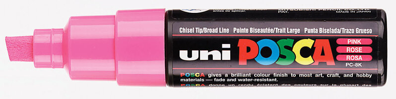 UNI-BALL Marqueur pointe large biseautée PC8K RE Rose