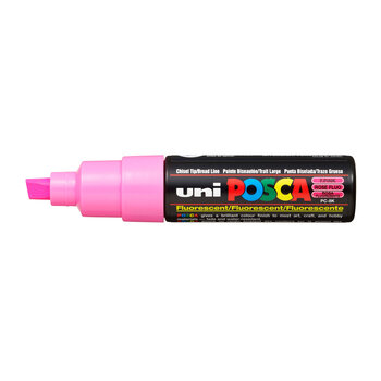 UNI-BALL Marqueur pointe large biseautée PC8K RE FLUO Rose Fluo