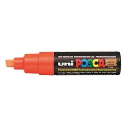 UNI-BALL Marqueur pointe large biseautée PC8K O FLUO Orange Fluo
