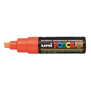 UNI-BALL Marqueur pointe large biseautée PC8K O FLUO Orange Fluo