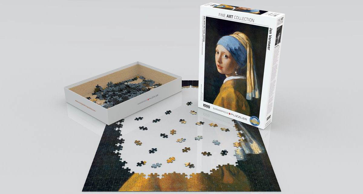 EUROGRAPHICS Puzzle 1000 VERMEER - La jeune fille à la perle