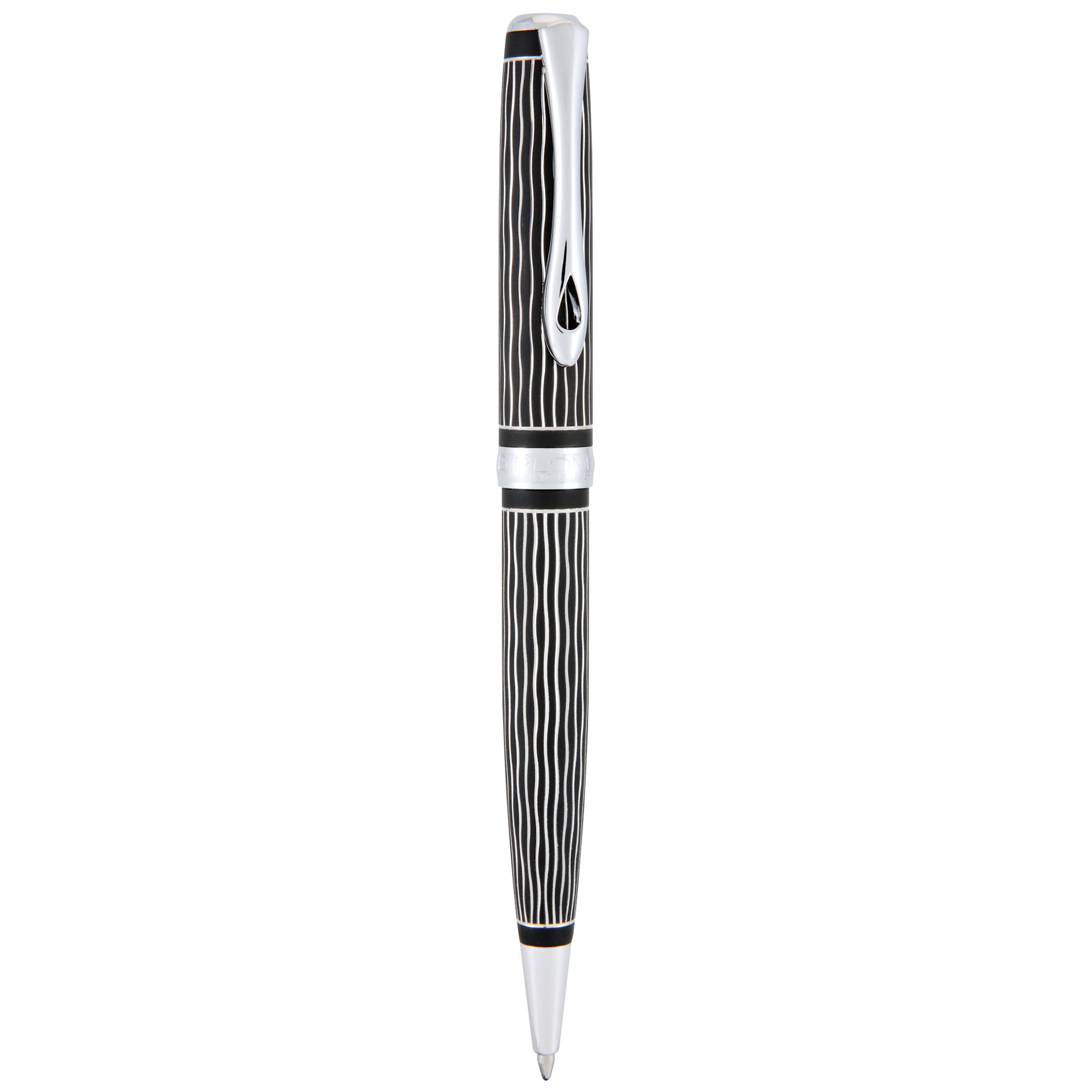 DIPLOMAT Stylo Bille Excellence A plus Wave guilloché lapis noir chrome easyFLOW