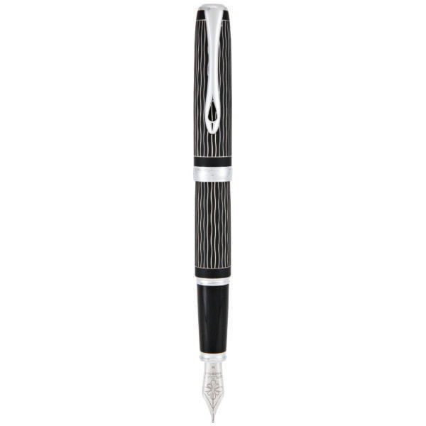 DIPLOMAT Stylo Plume Excellence A plus Wave guilloché lapis noir chrome M