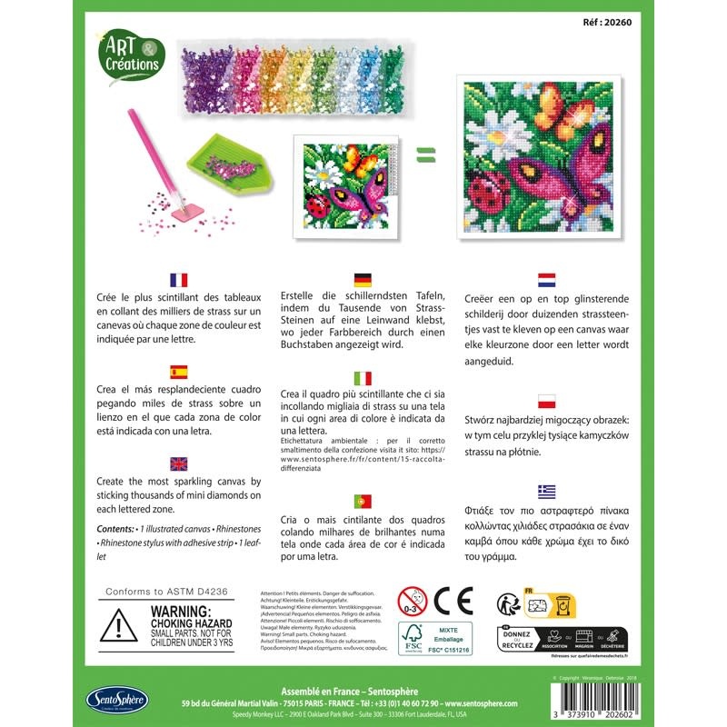 SENTOSPHERE Canevas A Diamanter - Papillons Et Marguerites