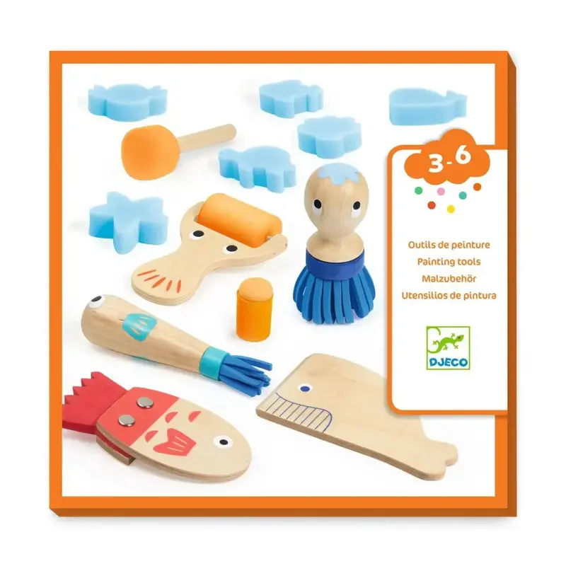 DJECO Les Couleurs Des Petits - Coffret Curieux Outils Pour Peindre