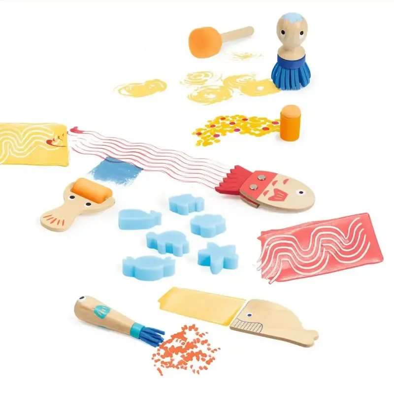 DJECO Les Couleurs Des Petits - Coffret Curieux Outils Pour Peindre