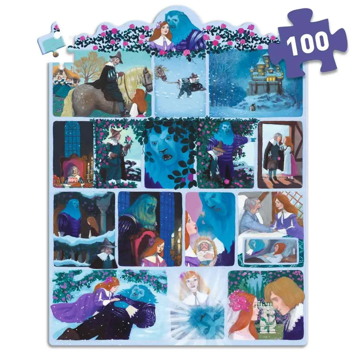 DJECO Story Puzzles La Belle Et La Bête -100 Pcs