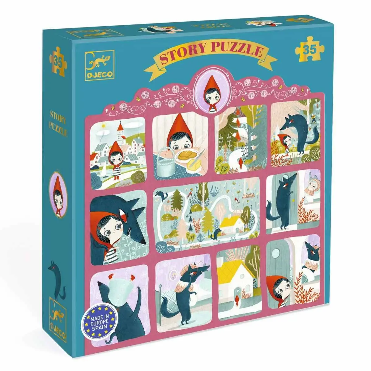 DJECO Story Puzzles Le Petit Chaperon Rouge - 35 Pcs