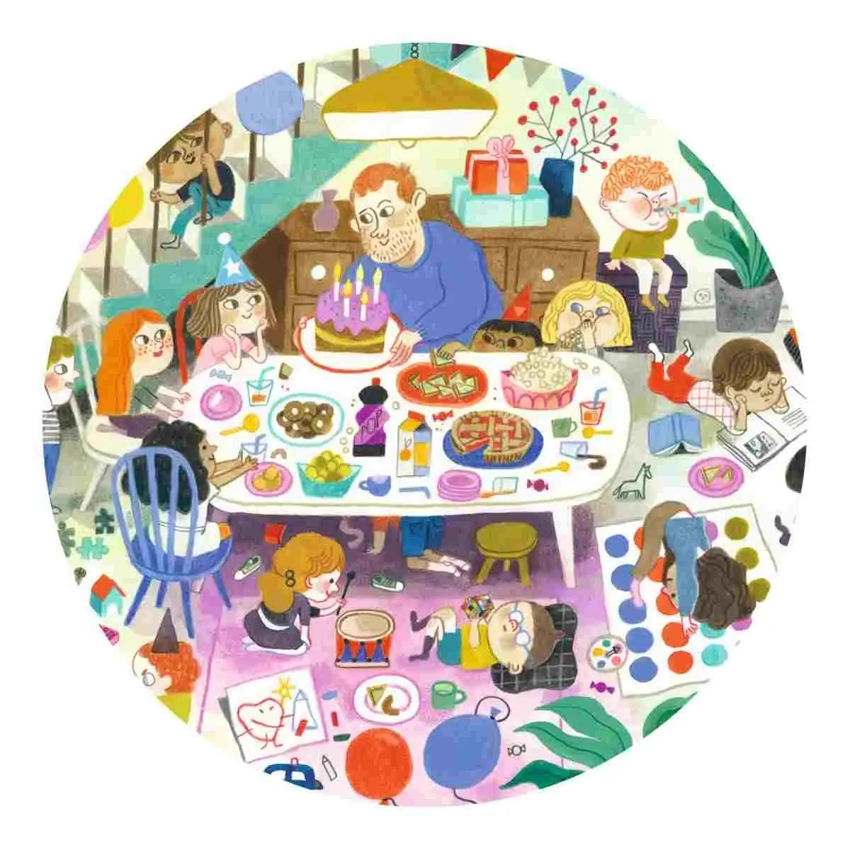 DJECO Puzzles Observation La Fête d'Anniversaire - 54pcs