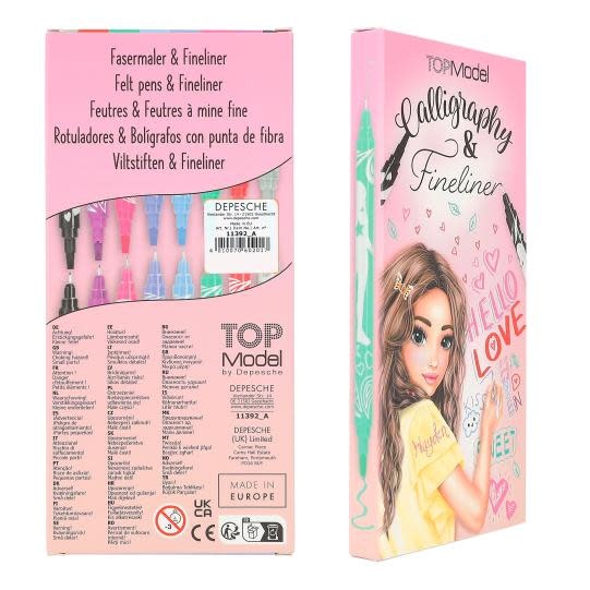 TOP MODEL Set de calligraphie et fineliner