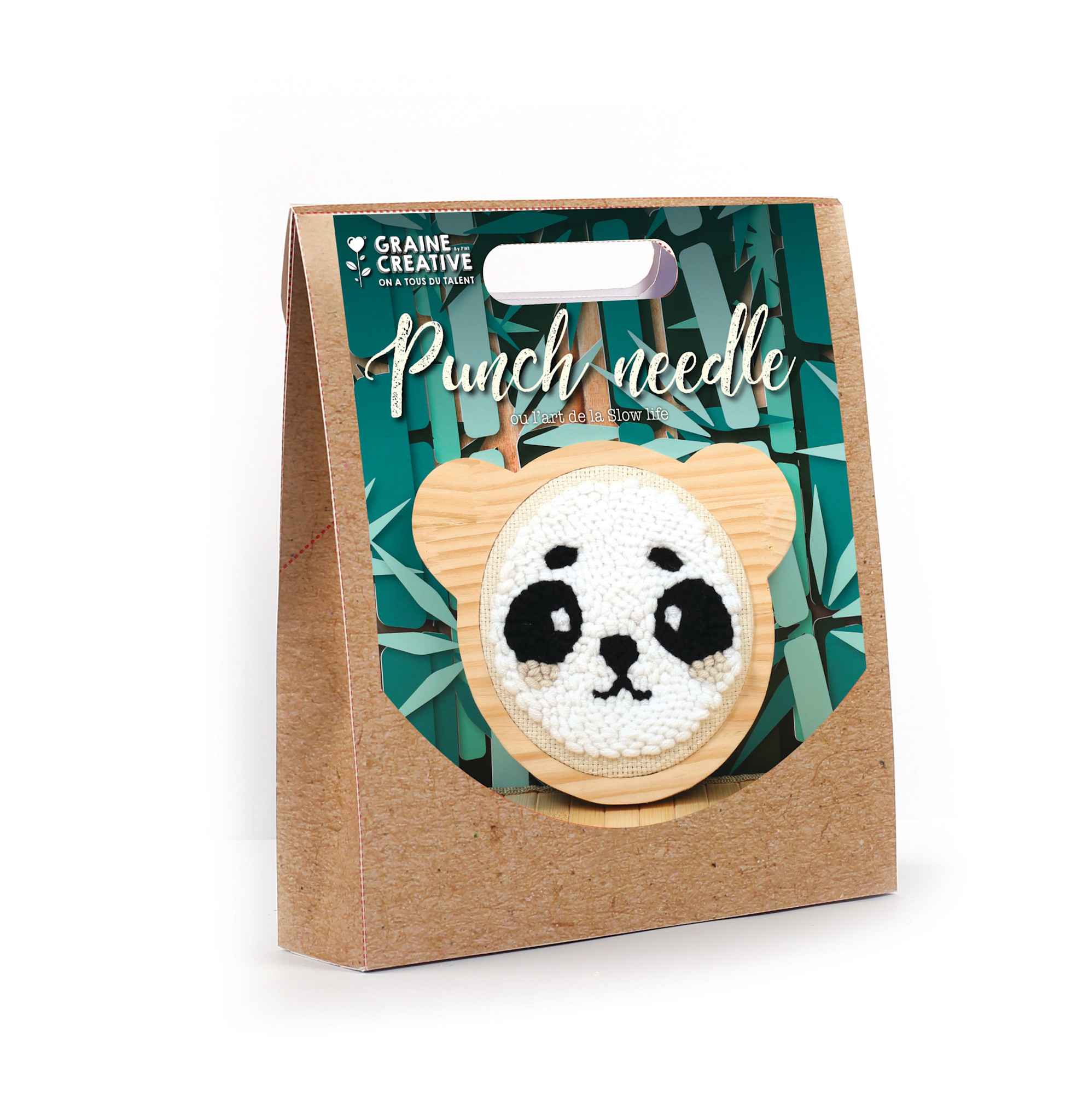 GRAINE CREATIVE Kit Punch Needle Panda Ø 150 Mm