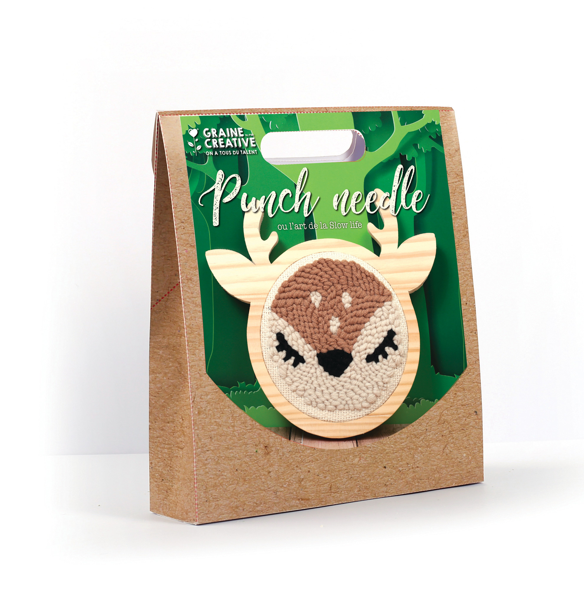 GRAINE CREATIVE Kit Punch Needle Biche Ø 150 Mm