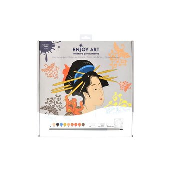 OZ Enjoy Art - Peinture Par Numéros 30X30Cm Soleil Levant-Misaki&Chat