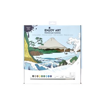 OZ Enjoy Art - Peinture Par Numéros 30X30Cm Soleil Levant- Mont Fuji