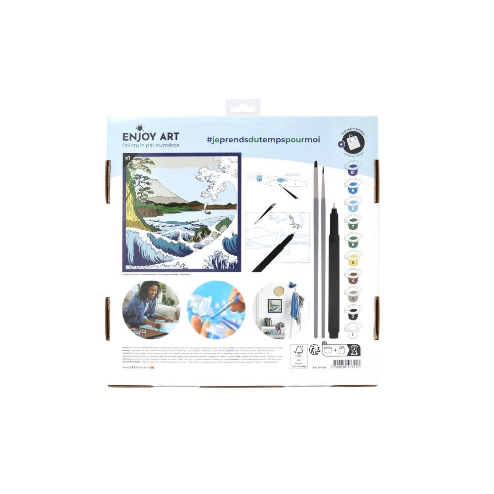 OZ Peinture par numéros 30x30cm Soleil Levant- Mont Fuji