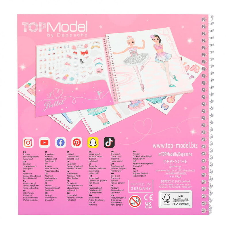 TOP MODEL TOPModel Dress Me Up album d'autocollants BALLET
