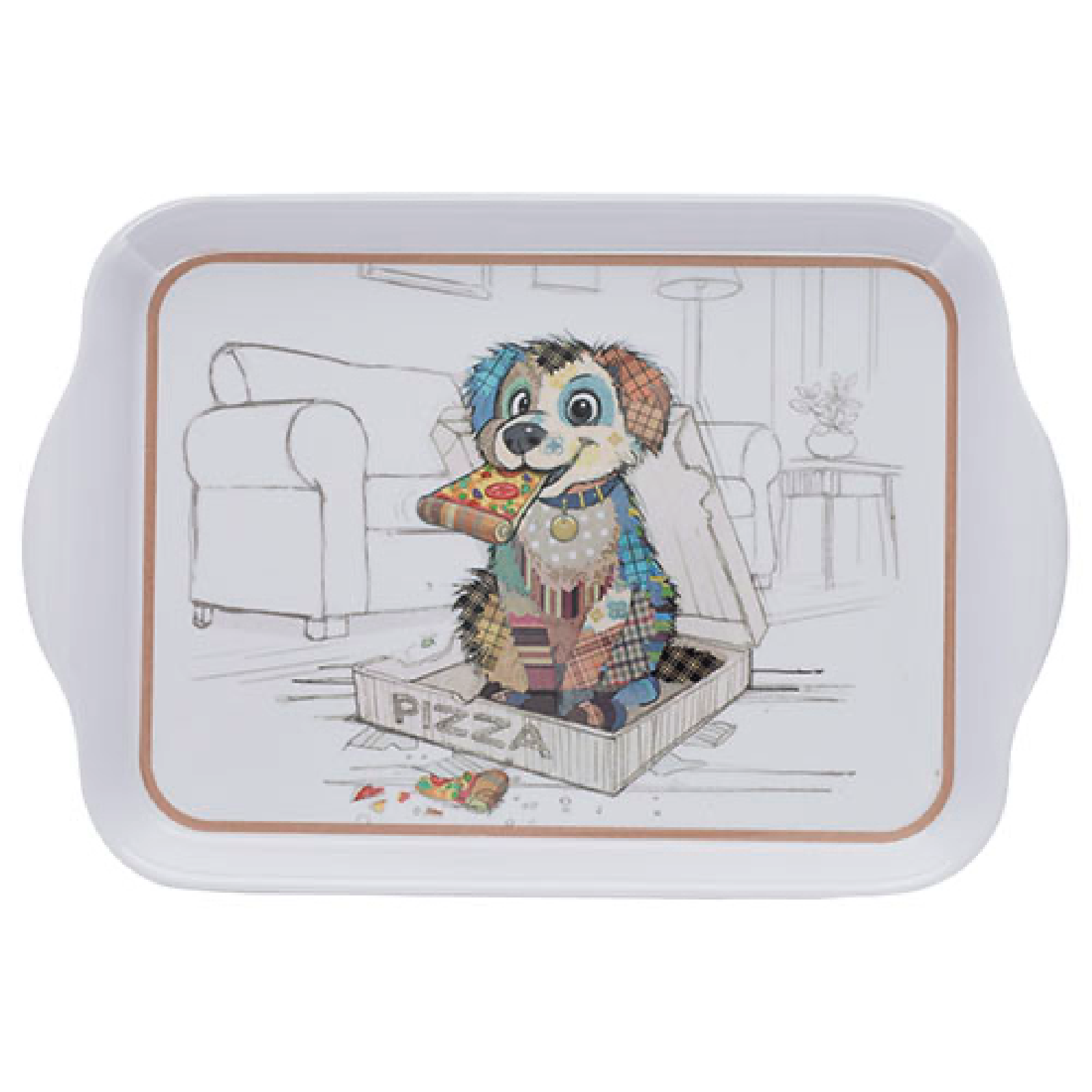 KIUB Plateau Melamine Pm Kook Chiot Gourmand 21x14cm